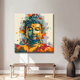 Painting by numbers art golden Buddha with paint splashes